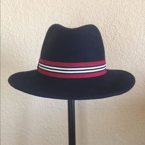 Dark blue 100% wool fedora - made in France-small